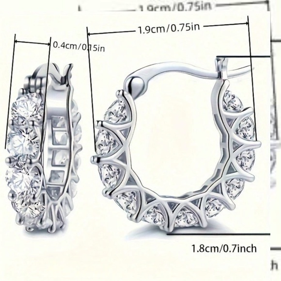 Luxe Gold Tone Blue Rhinestone Hoop earrings - Picture 2 of 2